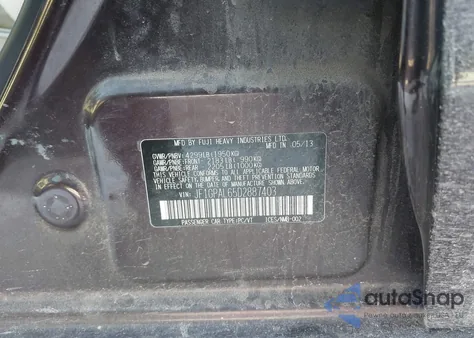 2013 Subaru Impreza 2.0I Sport Premium from USA, damaged, VIN JF1GPAL65D2887403